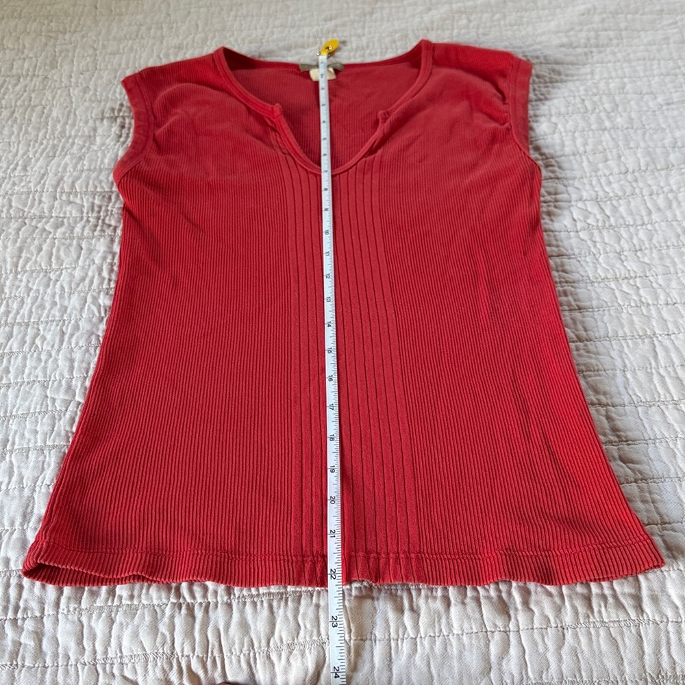 J. Crew Red Ribbed V-Neck Tank - Picture 6 of 6